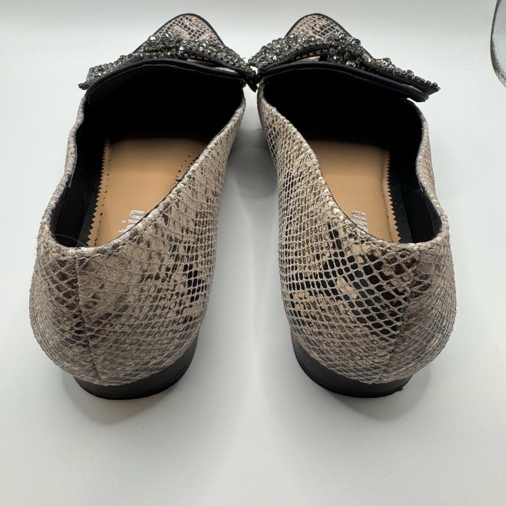 Farylrobin Elton Bow Snakeskin Flats 8 - Picture 4 of 12